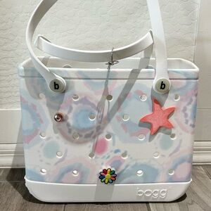Stylish White and Pink Women's Bag